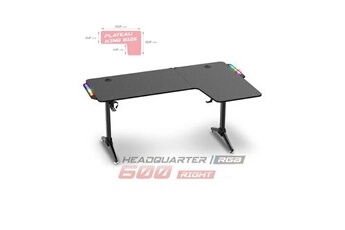 Vonyx DB20 – Bureau gaming LED 120 cm – Noir, Surface