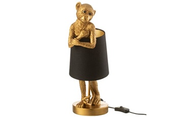 lampe singe en résine dorée 42 cm