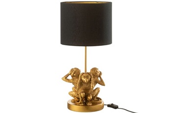 lampe singes de la sagesse en résine dorée 53 cm