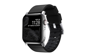 accessoires bracelet et montre connectée nomad bracelet active pro watch 42/44mm gris/noir-noir