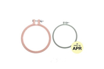 2 anneaux de broderie - rose 10,1 cm + menthe 15,2 cm -