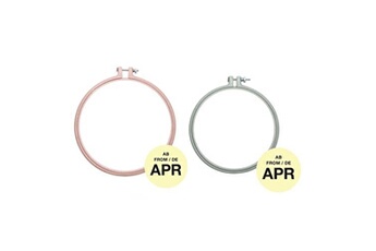 2 anneaux de broderie - rose poudré 17,8 cm + menthe 15,2 cm -