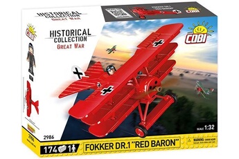 autres jeux de construction cobi 2986 - avion fokker dr.1 red baron (jeu de construction)