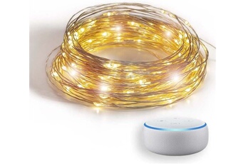guirlande lumineuse mini led wi-fi filament cuivre silver - 200 led
