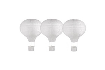 3 lampions en papier montgolfière à chassis métallique ø 30 x 40 cm