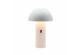 lampe de table sans fil nomade à tête orientable blanche h 28cm intérieur / extérieur