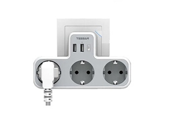 Multiprise Universelle Inkax, 3x Prises courant + 4x Ports USB