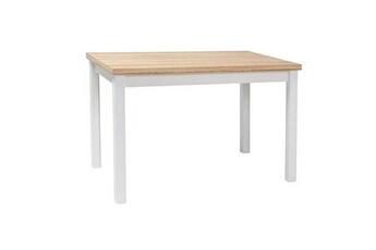 table adam chêne wotan / blanc mat 100x60