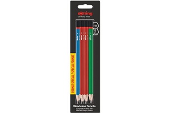 4 crayons graphite HB en bois pour école Rotring