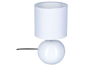 lampe de chevet blanche ø13 x h 24,5 cm