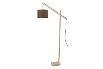 lampe de lecture tosel 95370 lampadaire liseuse articulé bois naturel et marron l 80 p 25 h 180 cm ampoule e27