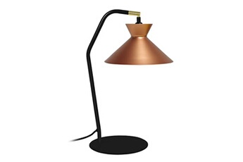 90282 lampe de bureau articulé métal noir et cuivre l 30 p 20 h 45 cm ampoule e27