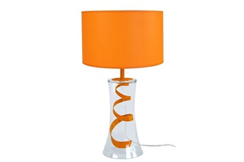 63936 lampe de chevet évasée verre orange l 25 p 25 h 30 cm ampoule e27