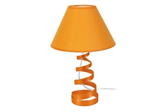 63284 lampe de chevet spirale métal orange l 25 p 25 h 39 cm ampoule e27