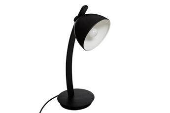 lampe de bureau courbe en métal - noir