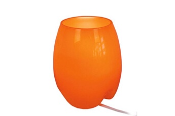 60447 lampe de chevet ovale verre orange l 15,5 p 15,5 h 16,5 cm ampoule e14