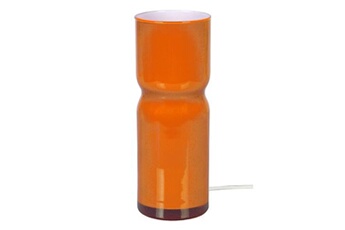 63471 lampe de chevet cylindrique verre orange l 10 p 10 h 27 cm ampoule e27