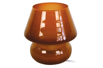 lampe de chevet tosel 60443 lampe de chevet champignon verre marron l 15,5 p 15,5 h 16,5 cm ampoule e14