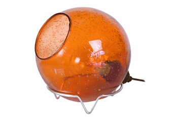 63278 lampe de chevet globe verre orange l 20 p 20 h 19 cm ampoule e27