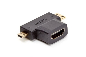 D2 DIFFUSION - Adapatateur HDMI Coudé 270° Vertical Connecteur Or