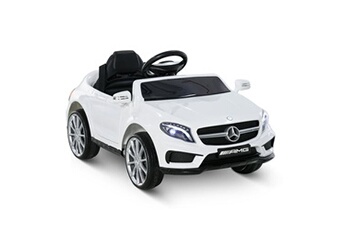 Voiture véhicule électrique enfant 6 V vitesse 3 Km/h télécommande effets sonores + lumineux Mercedes GLA AMG blanc