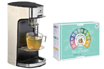 Set Machine à thé, théière électrique crème Tea Time & le Coffret Découverte comprenant 72 sachets - Les 2 Marmottes