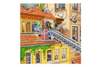 puzzle les pompiers au travail 3 x 49 pièces