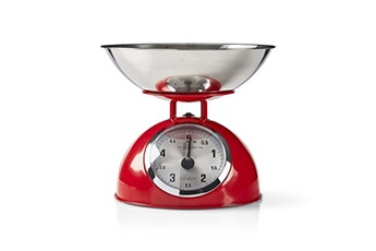 balance de cuisine rétro analogique métal rouge 5kg max