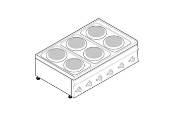 Tecnoinox - Plaque de cuisson électrique à poser - 6 plaques rondes