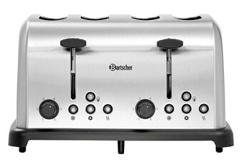 Grille Pain Inox Baguette Extra Large 4 Tranches Toaster Rétro Double Fentes  Automatique 1500W Croissant 7 Niveaux Ajustable, [55] - Cdiscount  Electroménager