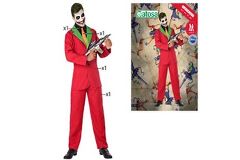 déguisement pour adultes clown joker rouge taille xs/s