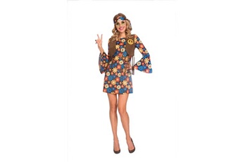déguisement robe hippie groovy femme - xl - marron - 9905126