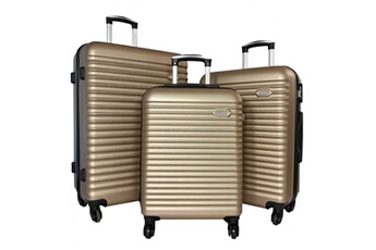 set de 3 valises david jones lot 3 valises rigides dont 1 valise cabine abs champagne