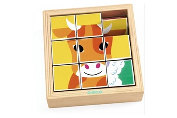 puzzle djeco 9 cubes puzzle en bois - animoroll