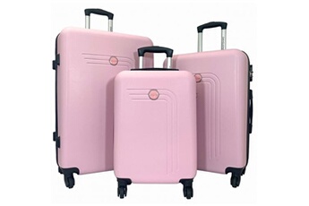 set de 3 valises david jones lot 3 valises rigides dont une cabine rose pale