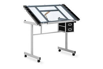 accessoires pour bureau fromm & starck table à dessin inclinable - 104 x 60 cm - plateau en verre
