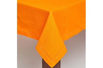 nappe de table homescapes nappe de table rectangulaire en coton unie orange - 137 x 178 cm