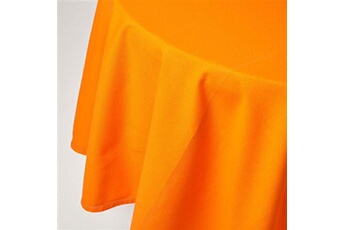 nappe de table homescapes nappe de table ronde en coton unie orange - 178 cm