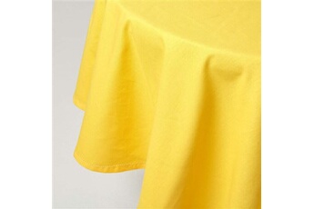 nappe de table homescapes nappe de table ronde en coton unie jaune - 178 cm