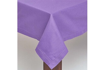 nappe de table homescapes nappe de table rectangulaire en coton unie violet - 137 x 178 cm