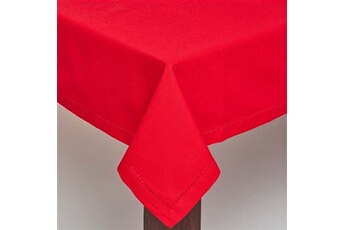 nappe de table homescapes nappe de table carrée en coton unie rouge - 137 x 137 cm