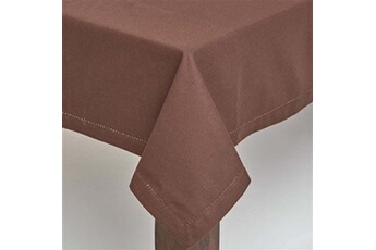 nappe de table homescapes nappe de table rectangulaire en coton unie chocolat - 178 x 300 cm