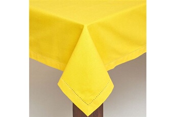 nappe de table homescapes nappe de table rectangulaire en coton unie jaune - 178 x 300 cm
