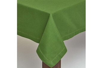 nappe de table homescapes nappe de table rectangulaire en coton unie vert foncé - 137 x 228 cm