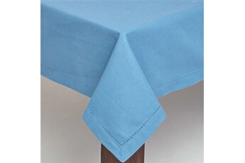 nappe de table homescapes nappe de table rectangulaire en coton unie bleu foncé - 137 x 228 cm