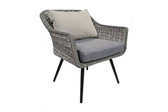 fauteuil de jardin en aluminium et tressage gris - tesa