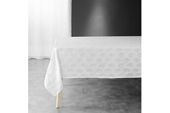 nappe rectangle enolie en jacquard - blanc - 140 x 240 cm
