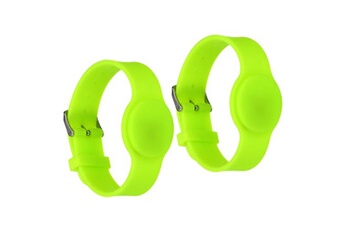 bracelets rfid en silicone imperméables - 2 pièces - 245mm vert fluorescent