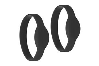 bracelets rfid plats en silicone - 2 pièces - périmètre 215mm noir