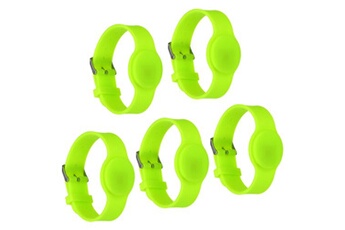 bracelets rfid en silicone imperméables - 5 pièces - 245mm vert fluorescent